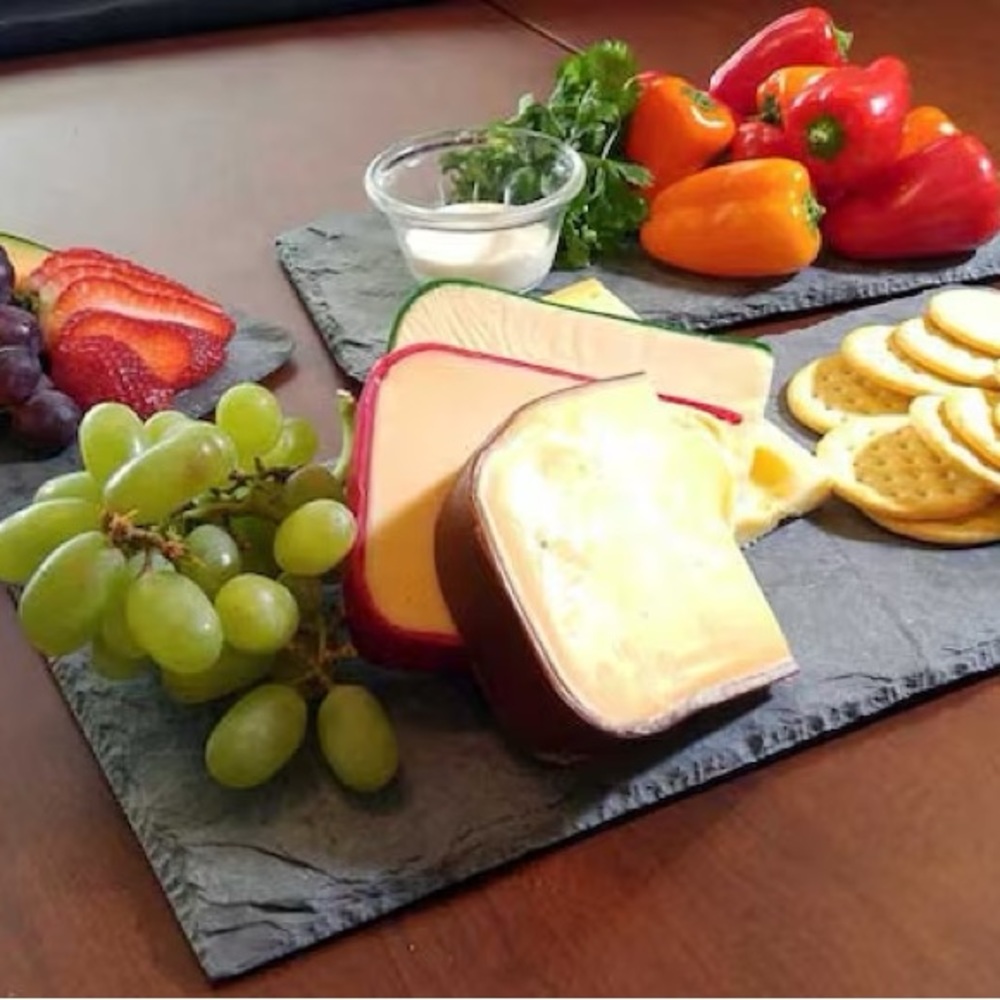 Slate charcuterie Stone with Cheese Knives